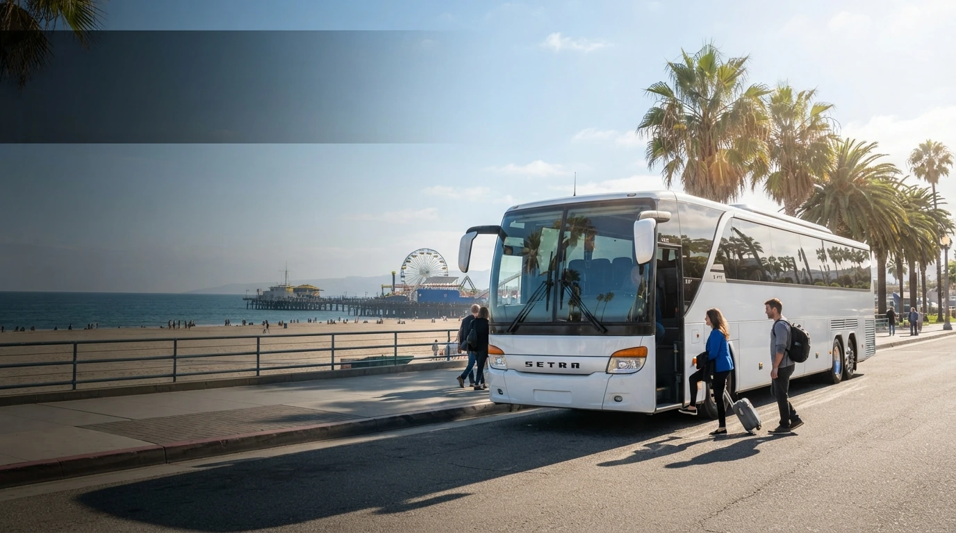 Charter Bus from LA to Santa Monica Beach