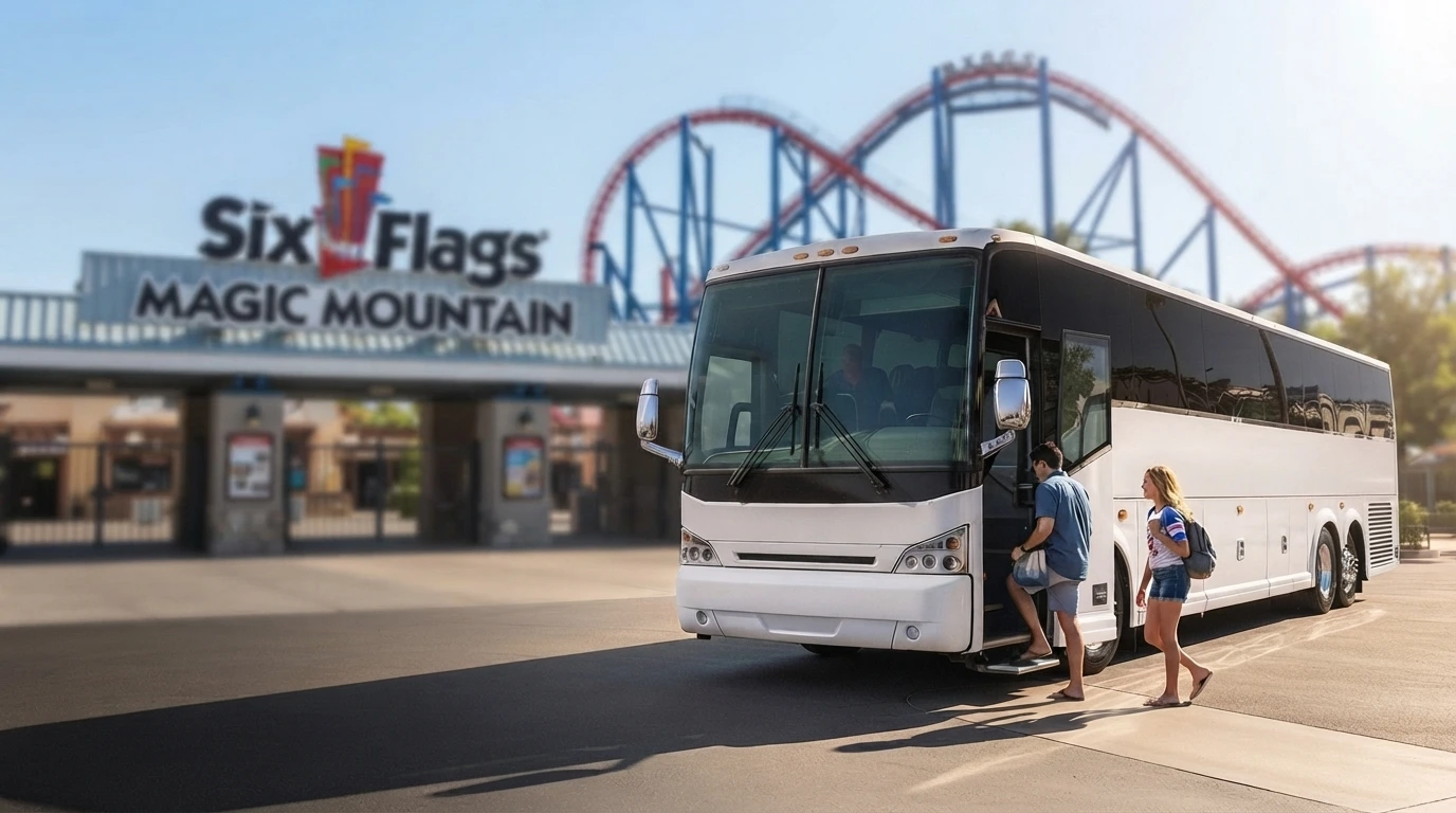 Charter Bus from LA to Six Flags Magic Mountain